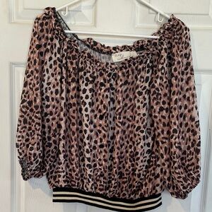 Vintage Havana Size Large Leopard Print Women's Top